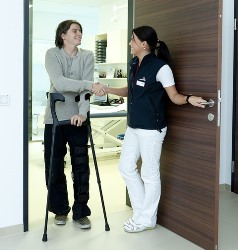 Star City AR nurse greeting patient